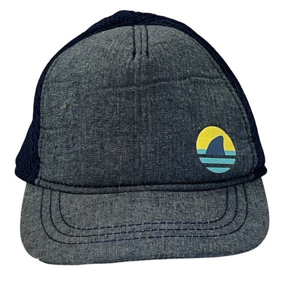 Youth Adjustable Gray and Black Cap with Shark Logo - Picture 1 of 9